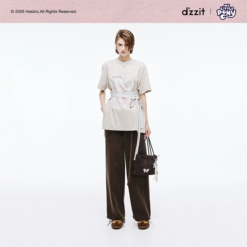 【小马宝莉联名系列】dzzit地素短袖T恤26夏棉中长上衣女3K2BA41