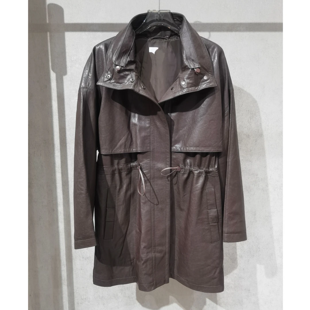 RY | 极简阔版男友风小羊皮皮风衣