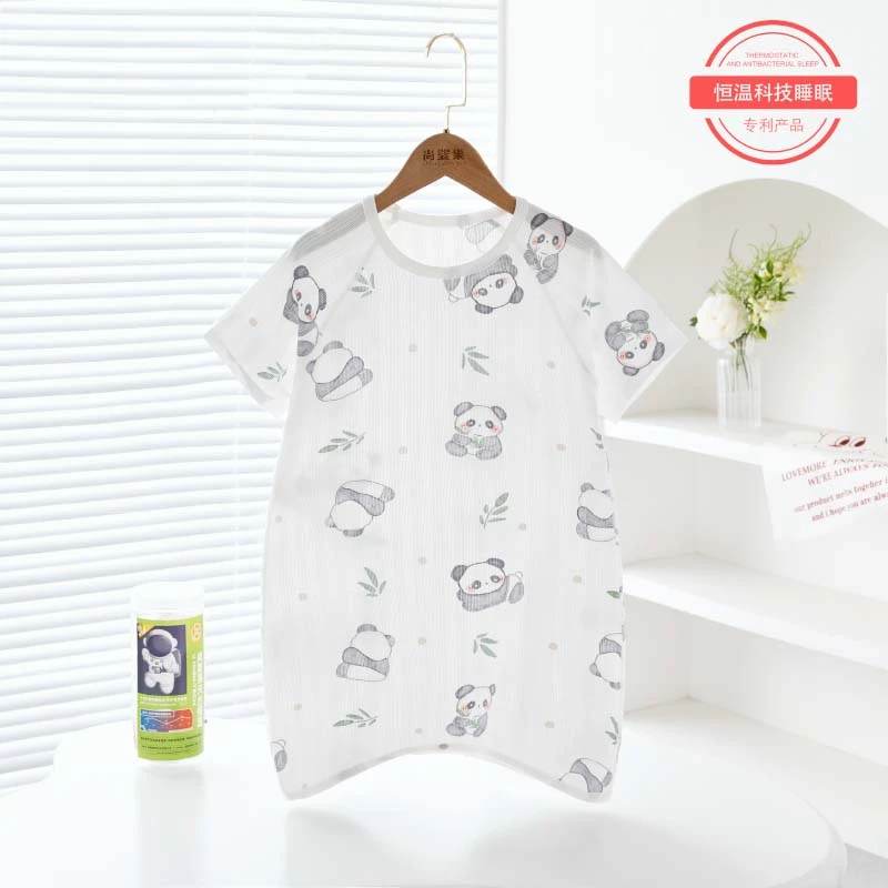 宝宝夏天恒温睡袋竹纤维薄款春夏防踢被连体衣睡衣