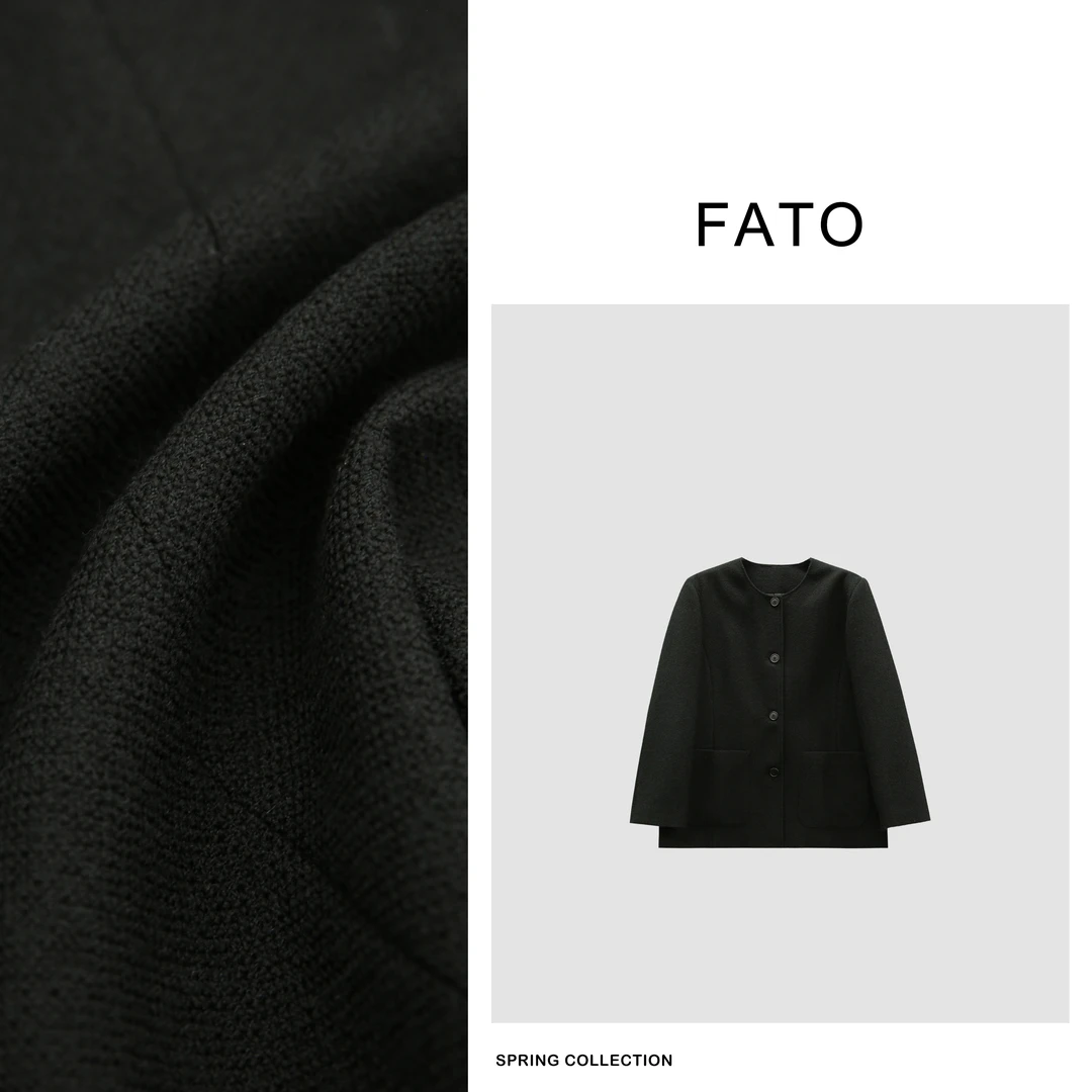 fattonny郑买买【香香女孩】欧若风款绵羊毛小香风外套 QDD41221W1