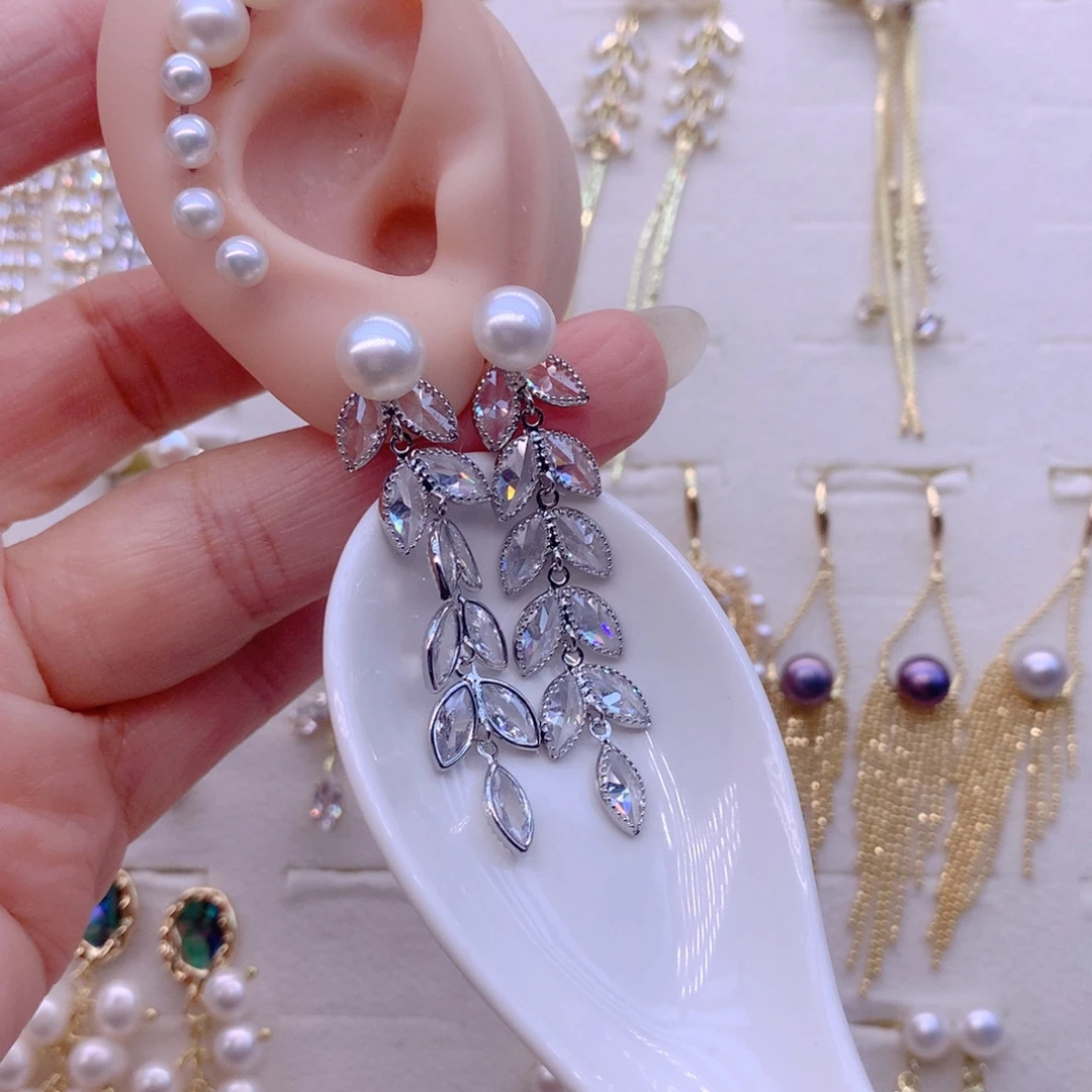 淡水珍珠耳饰合金