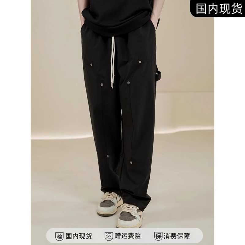 新款美式机能工装裤男款秋冬季潮牌宽松阔腿裤潮流港风直筒休闲裤