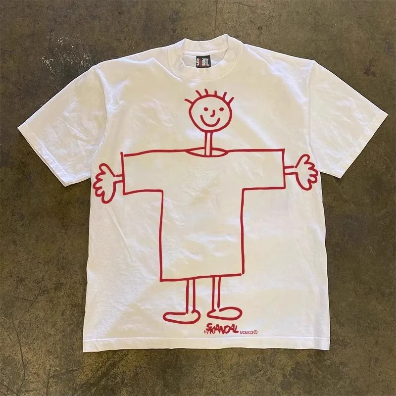 100%纯棉300克重磅短袖T恤男女新款设计感体恤潮流宽松百搭上衣