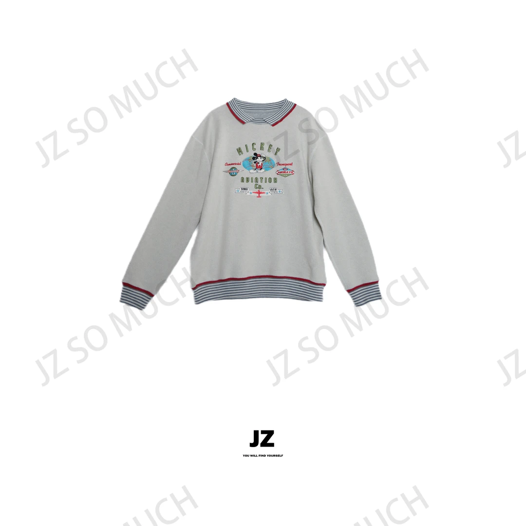 金子/JZ SO MUCH【米奇绣花卫衣】趣味休闲米奇绣花卫衣