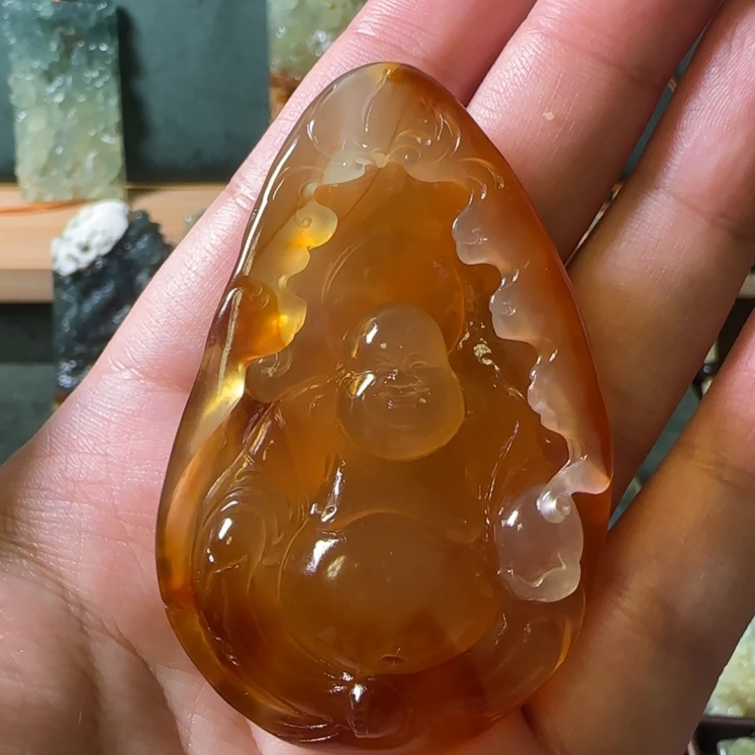 蛇纹石玉颈饰合金凸*