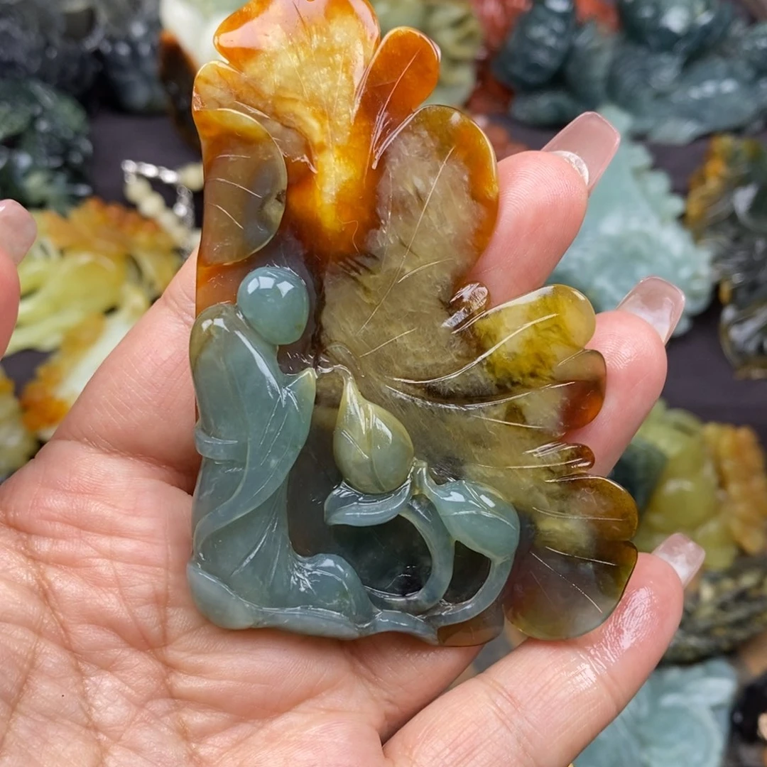 蛇纹石玉未镶嵌吊坠(赠链)弱**千