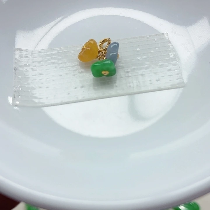 翡翠18K金镶嵌手链天然缅甸翡翠A货