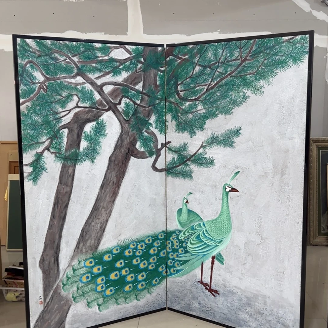绘画屏风框画茶空间设计