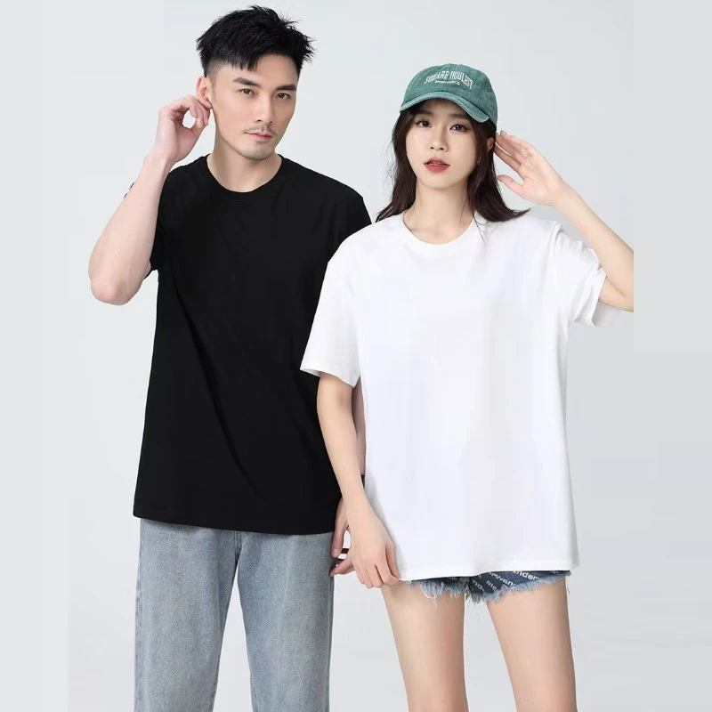 纯色精梳棉短袖男女同款半袖夏季T恤-T000-T