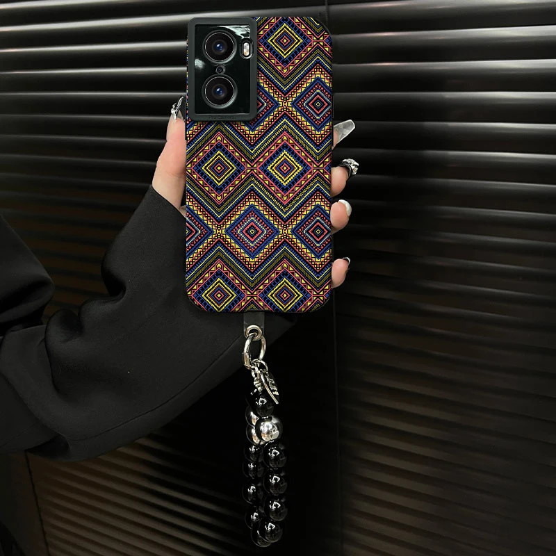 适用【华为荣耀60pro】复古菱格花纹ins风小羊皮创意网红手机壳女款