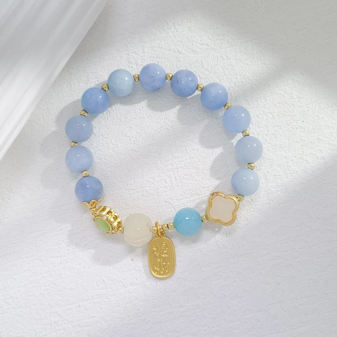 WLYX-002633【海宝瓜福】海蓝宝 玛瑙 设计女款手串手链