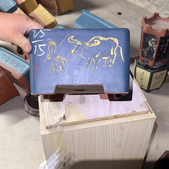 紫砂花盆紫砂等传统