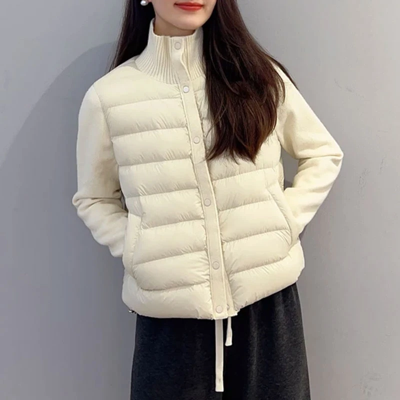 2026新款洋时髦慵懒风百搭上衣拼接设计感小众气质棉服