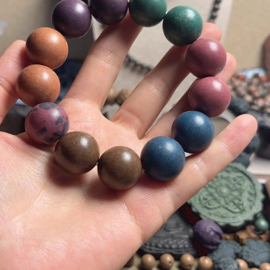 泥塑1.8多宝珠合香珠单圈