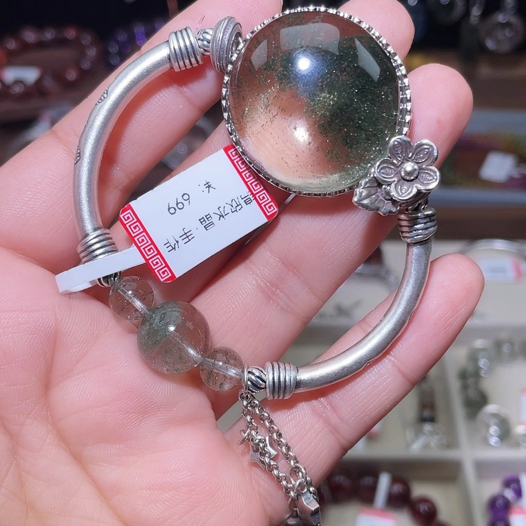 水晶手串银S925镶嵌谢**主599原创设计