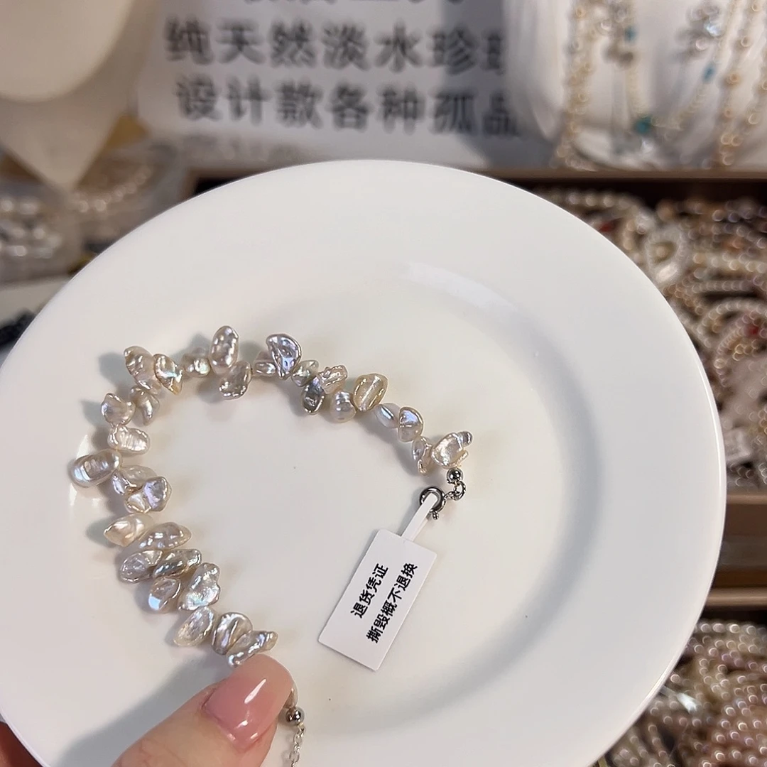 ****银S925镶嵌淡水珍珠时尚设计款淡水珍珠