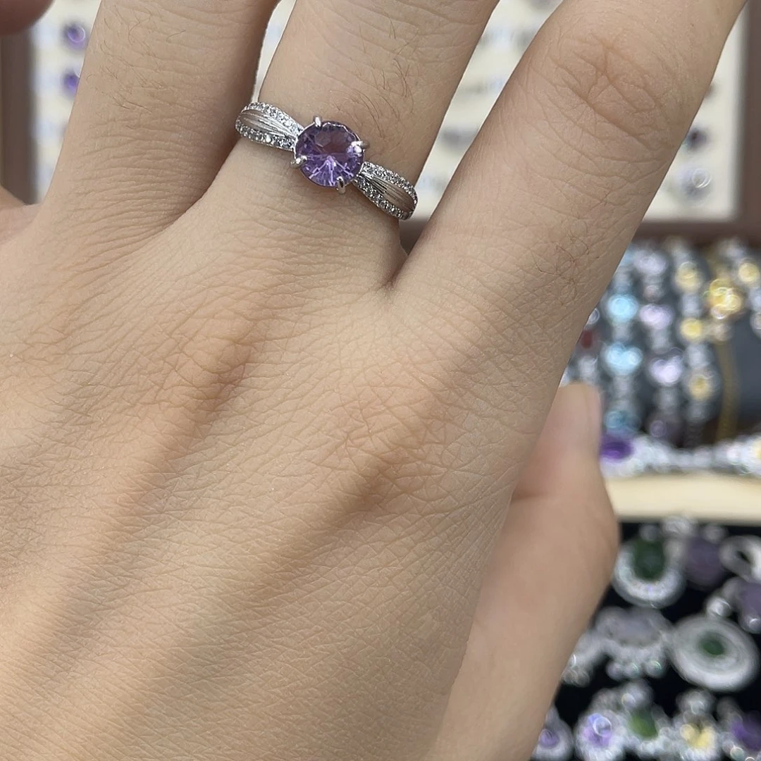 银S925镶嵌戒指紫晶