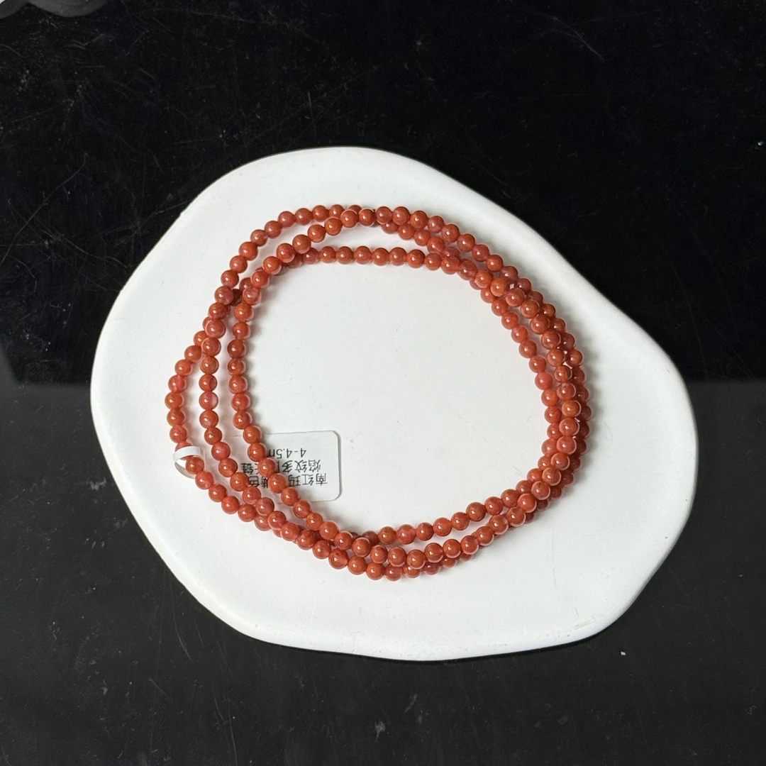 南红玛瑙满色火焰纹多圈长链4-4.5mm