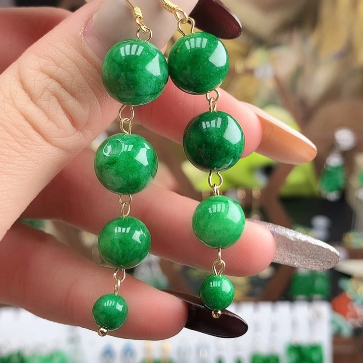 翡翠银S925镶嵌耳饰耳饰