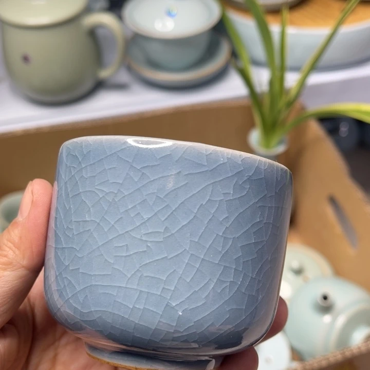 打***子汝州原矿原釉微瑕杯杯