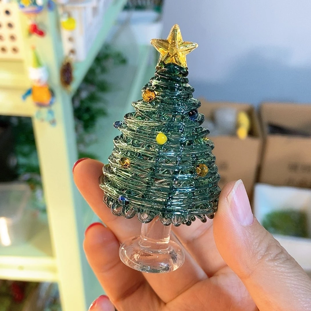 琉璃手工艺品湖绿色