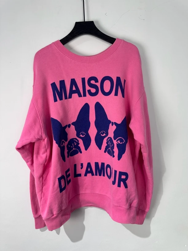 90新 GUCCI/古驰 粉色卫衣 s码 无领标