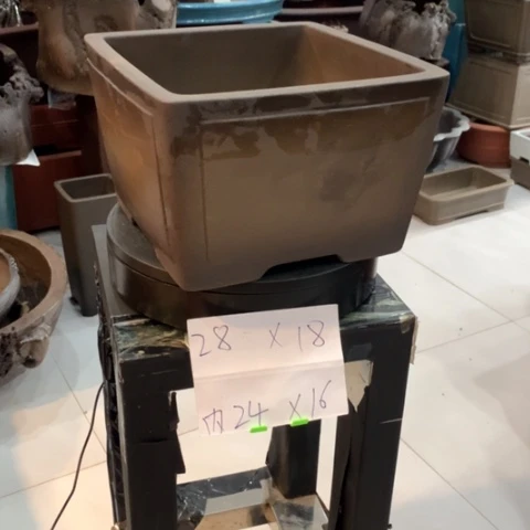 紫砂花盆清灰泥仿古色四方