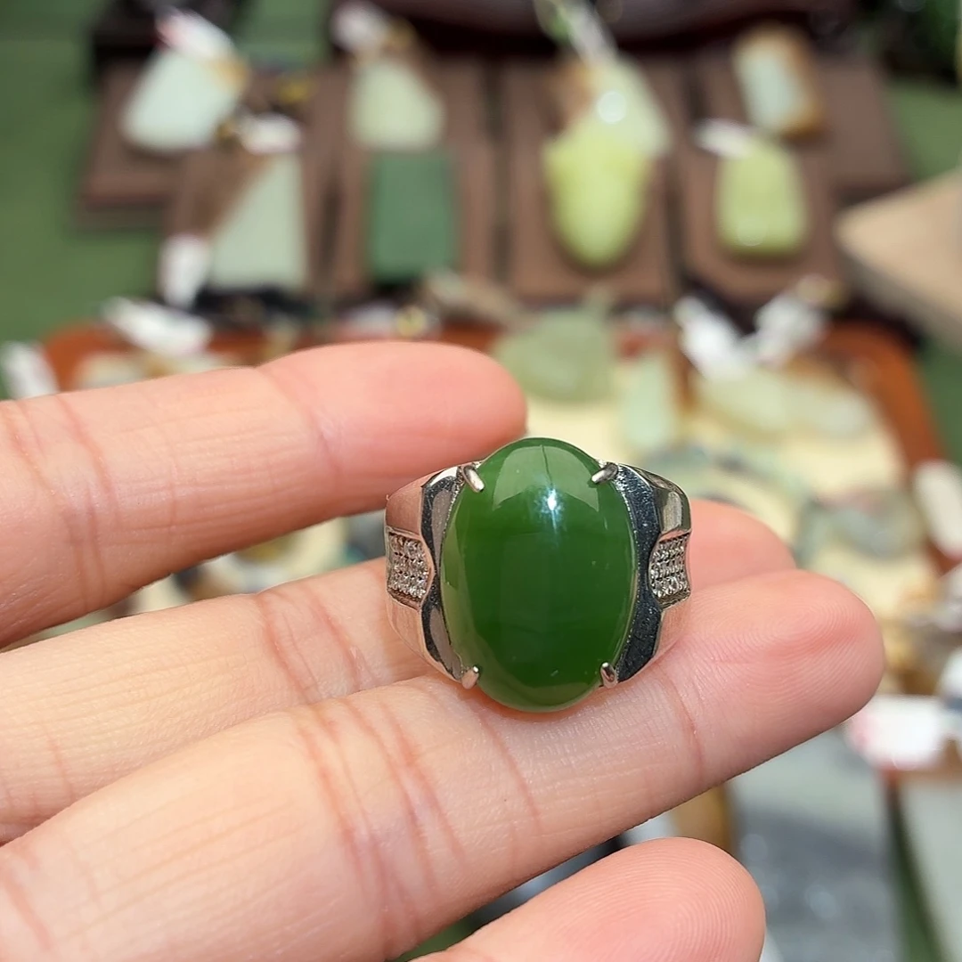 和田玉（碧玉）未镶嵌戒指