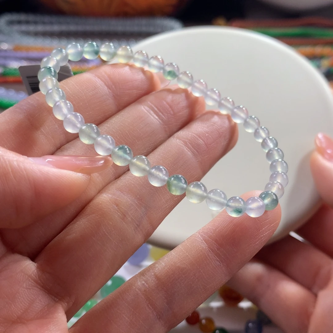 翡翠未镶嵌手链！超高性价比！高冰飘黄加绿卡4.3-5