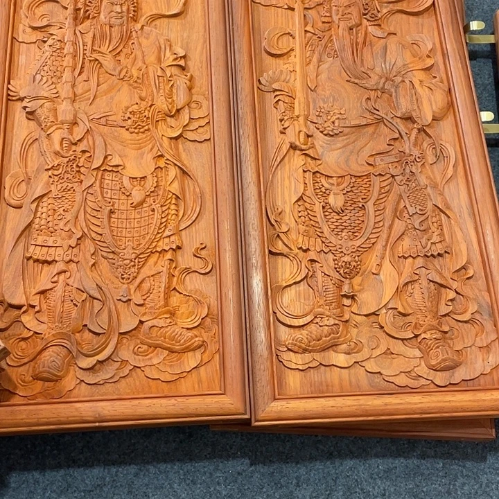 战***下非洲紫檀（红花梨）门神