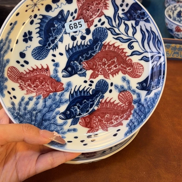 烟***火瓷片景德镇陶瓷手工手绘