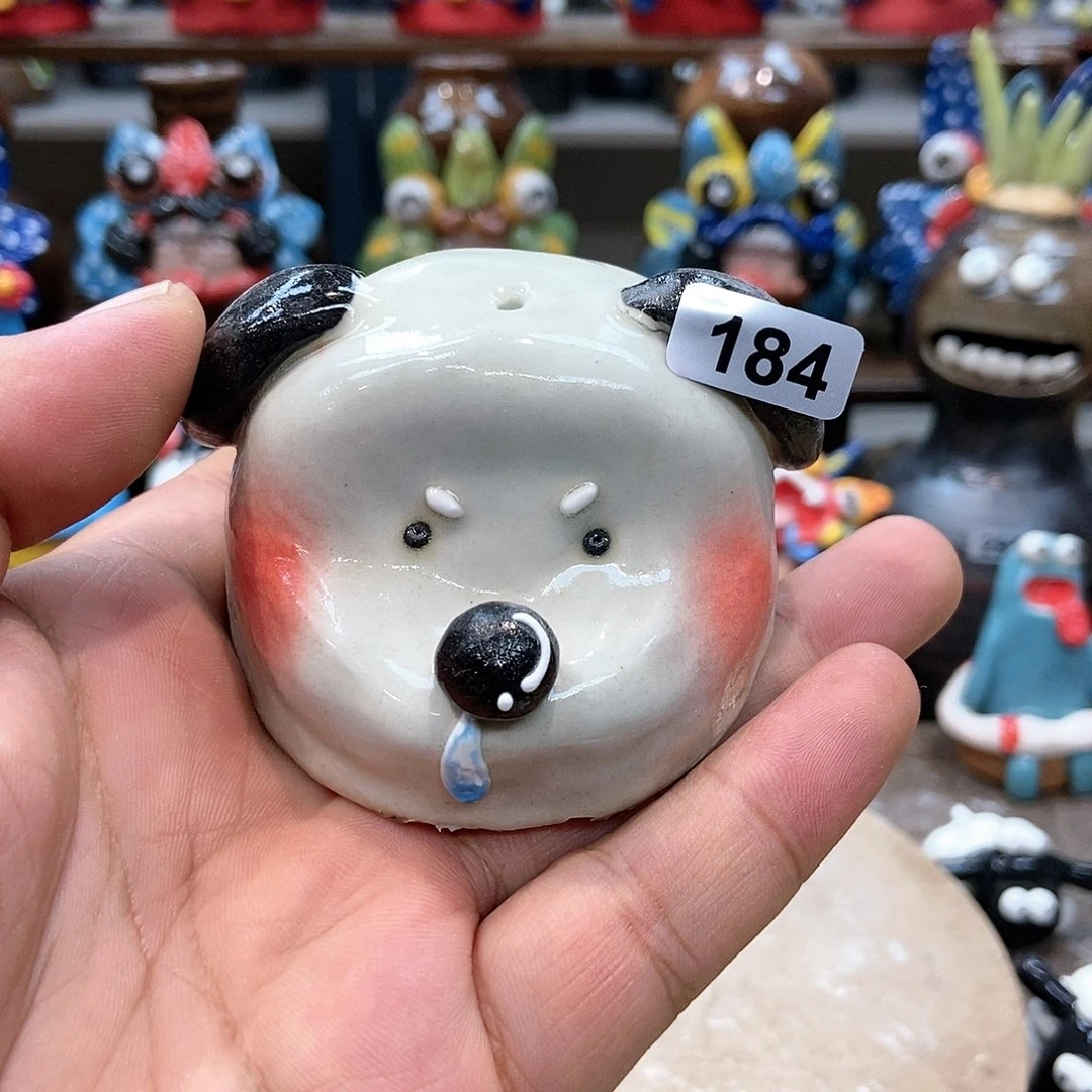 摆件直播间手工抽象陶瓷摆件184