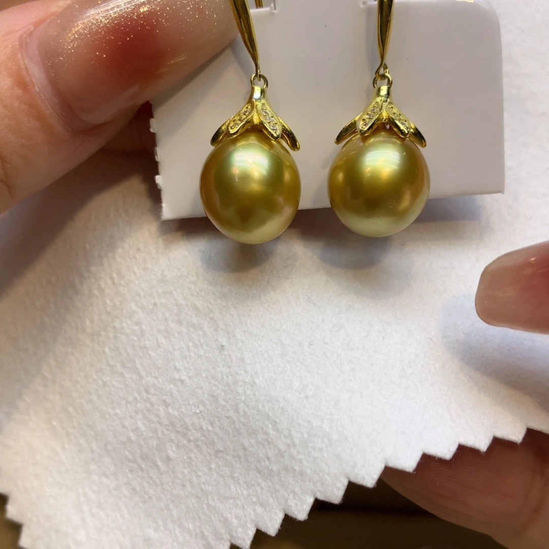 银S925镶嵌耳饰海水珍珠