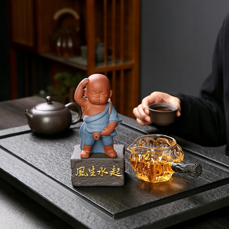 撒尿童子紫砂茶宠摆件精品可养手工茶玩茶桌茶盘装饰茶具配件茶滤