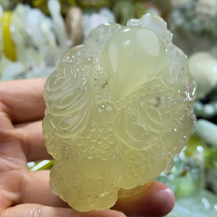 岫玉未镶嵌岫玉手把