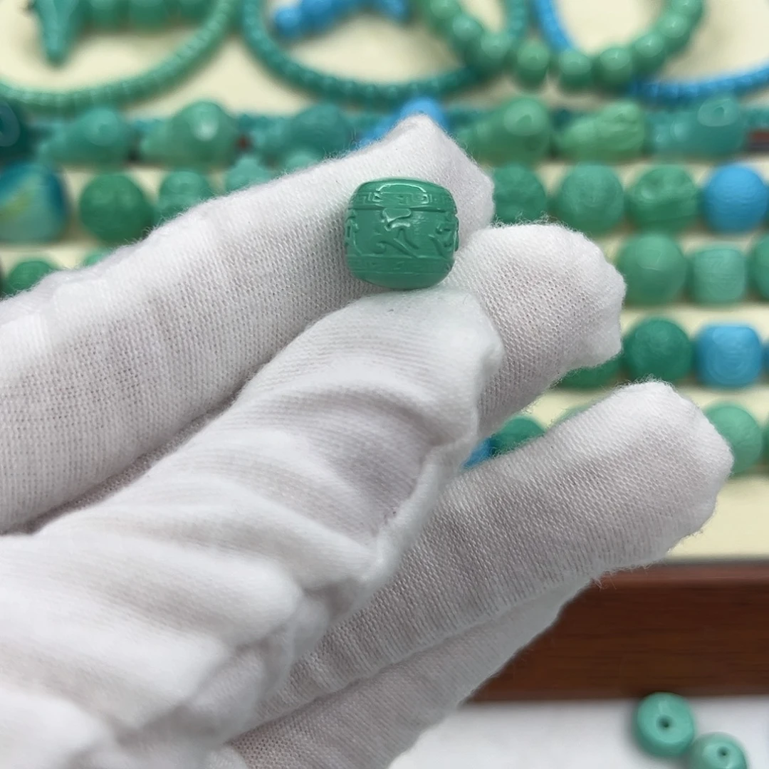 高瓷绿六字真言尺寸11.2