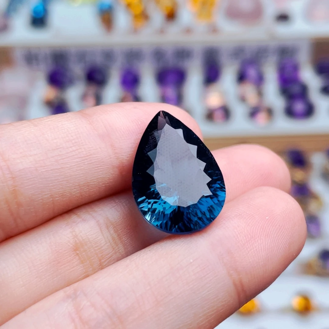 托帕石银S925镶嵌珠宝半成品天然保真