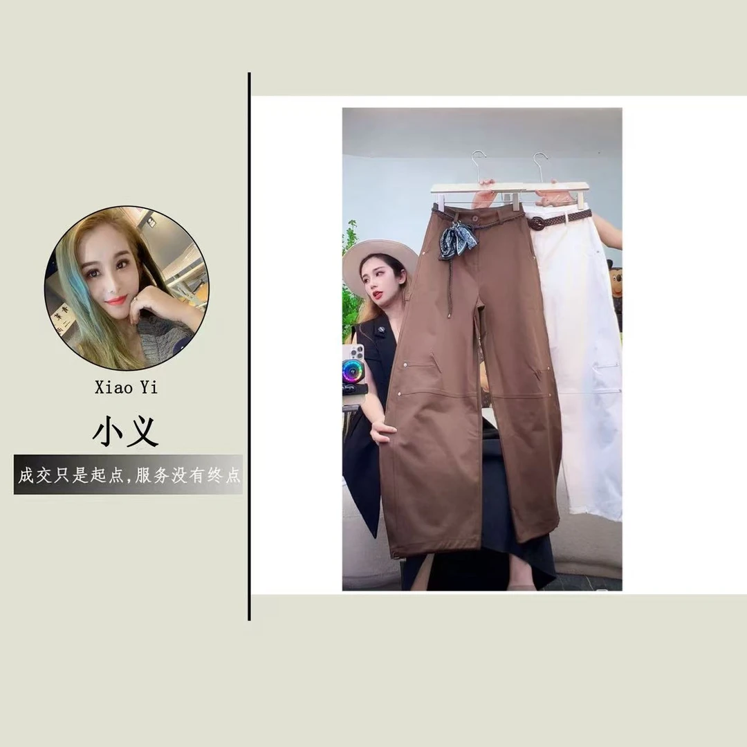 【3312】ED#高腰抽绳宽松工装休闲裤