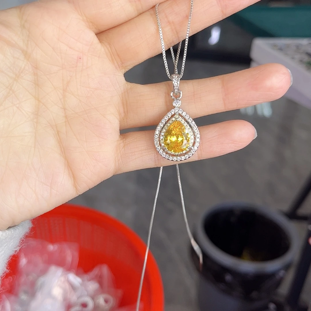 颈饰彩色蓝宝石银S925镶嵌