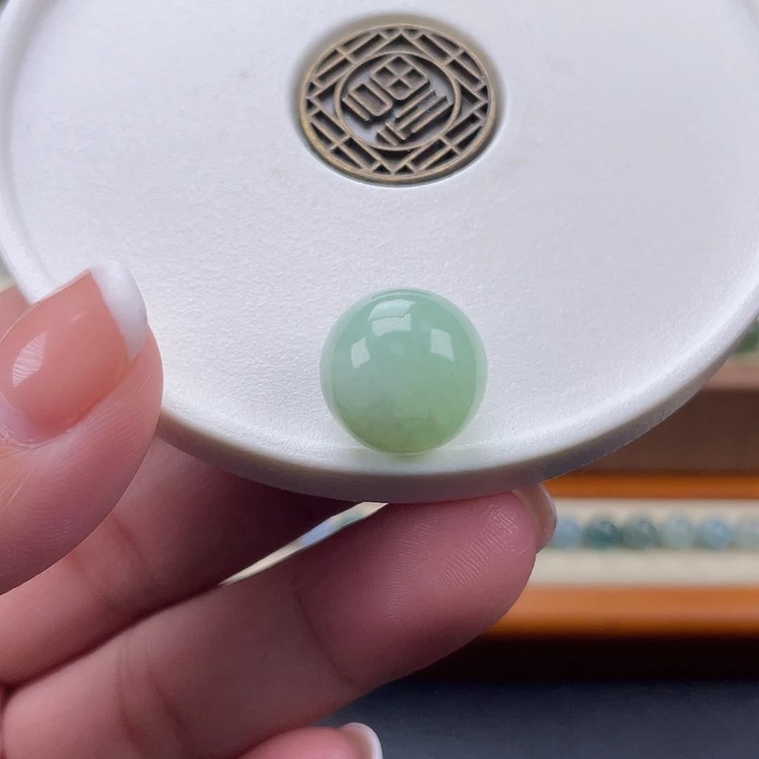 翡翠散珠天然翡翠a货果绿卡13.4