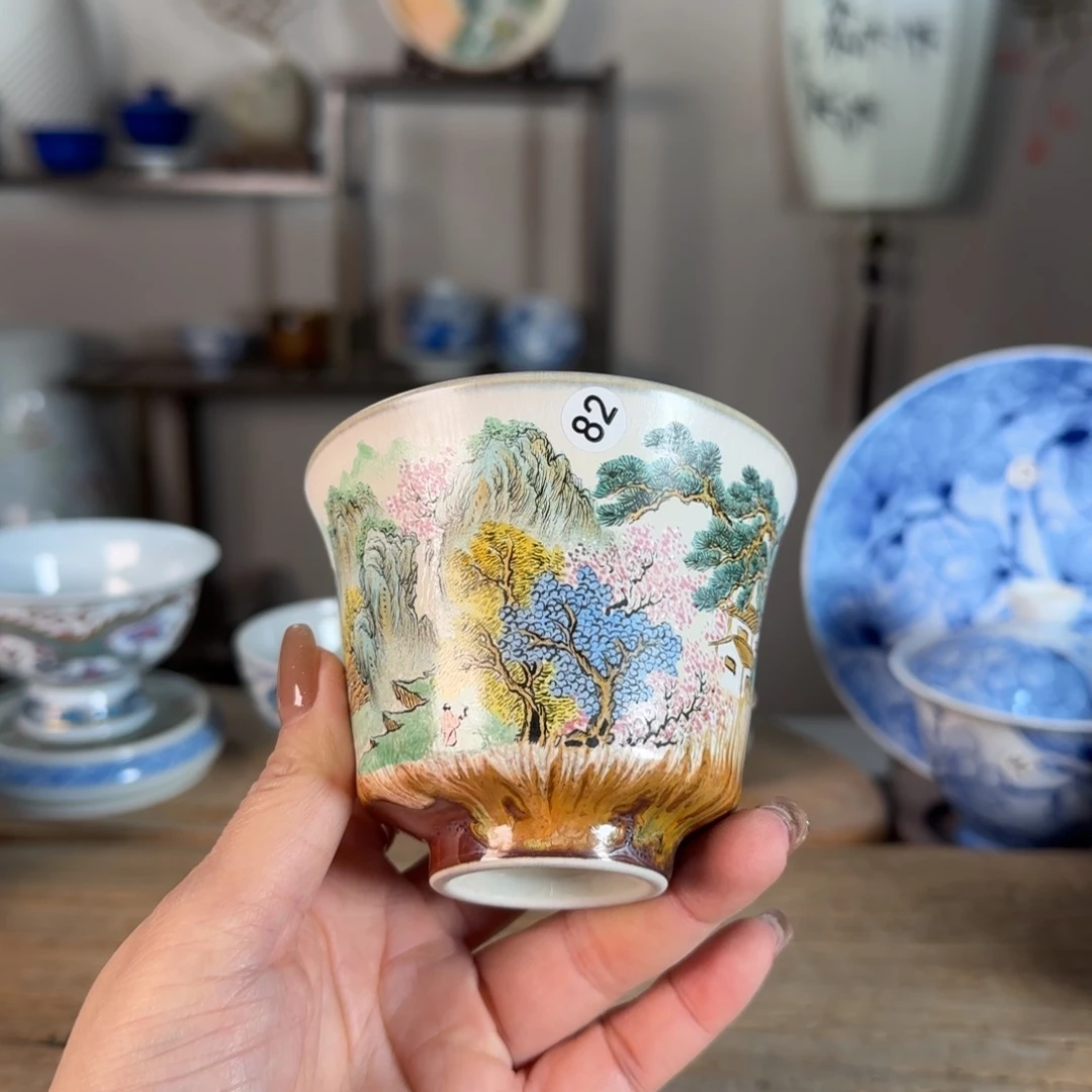 杯景德镇陶瓷柴烧多人