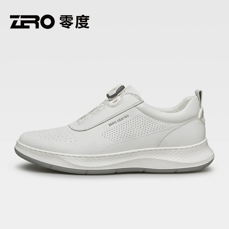 【25年新品】ZRO零度经典百搭男士透气休闲鞋白色真皮轻便潮鞋51362