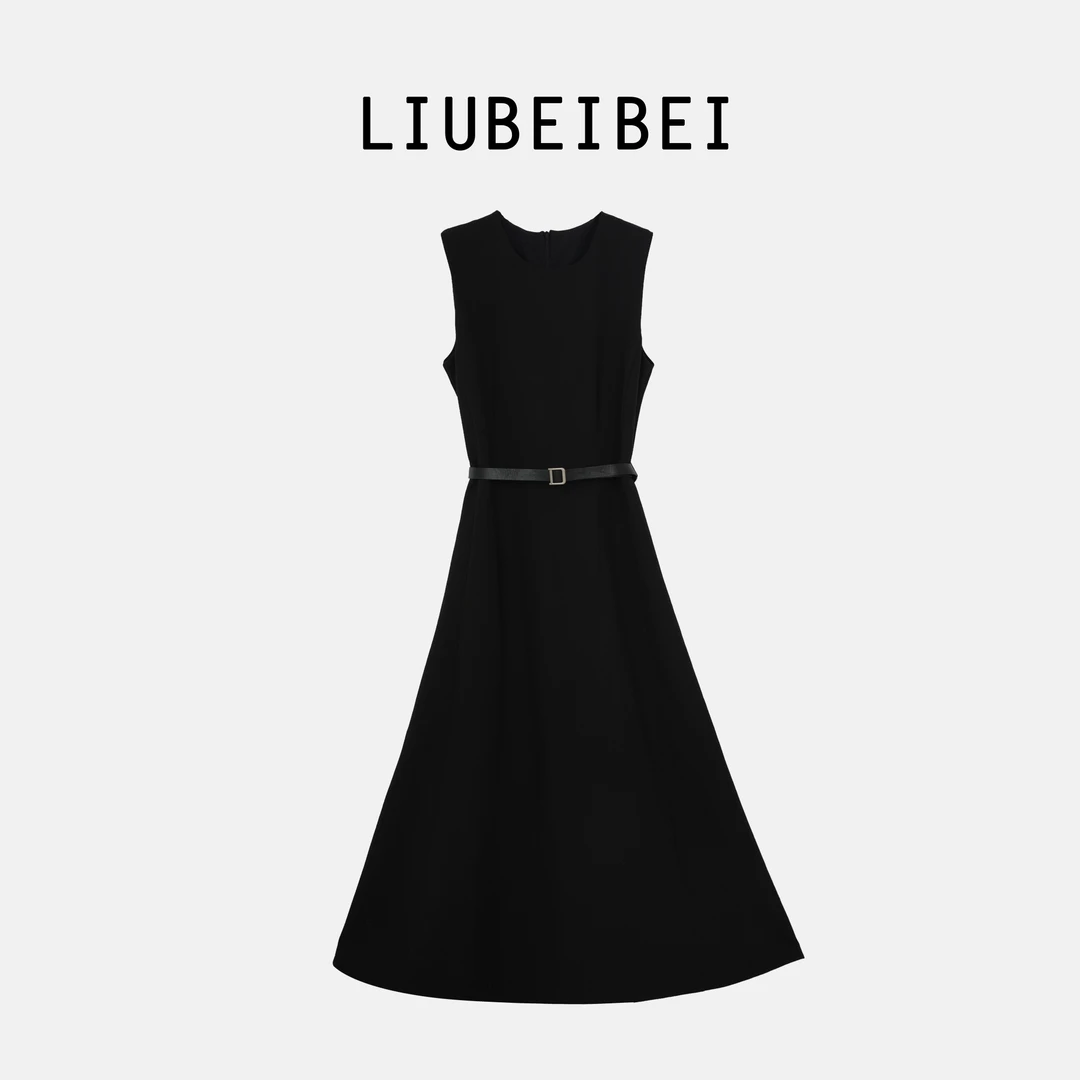 LIUBEIBEI[缪斯女神]2025春款赫本风气质优雅收腰连衣裙-8673