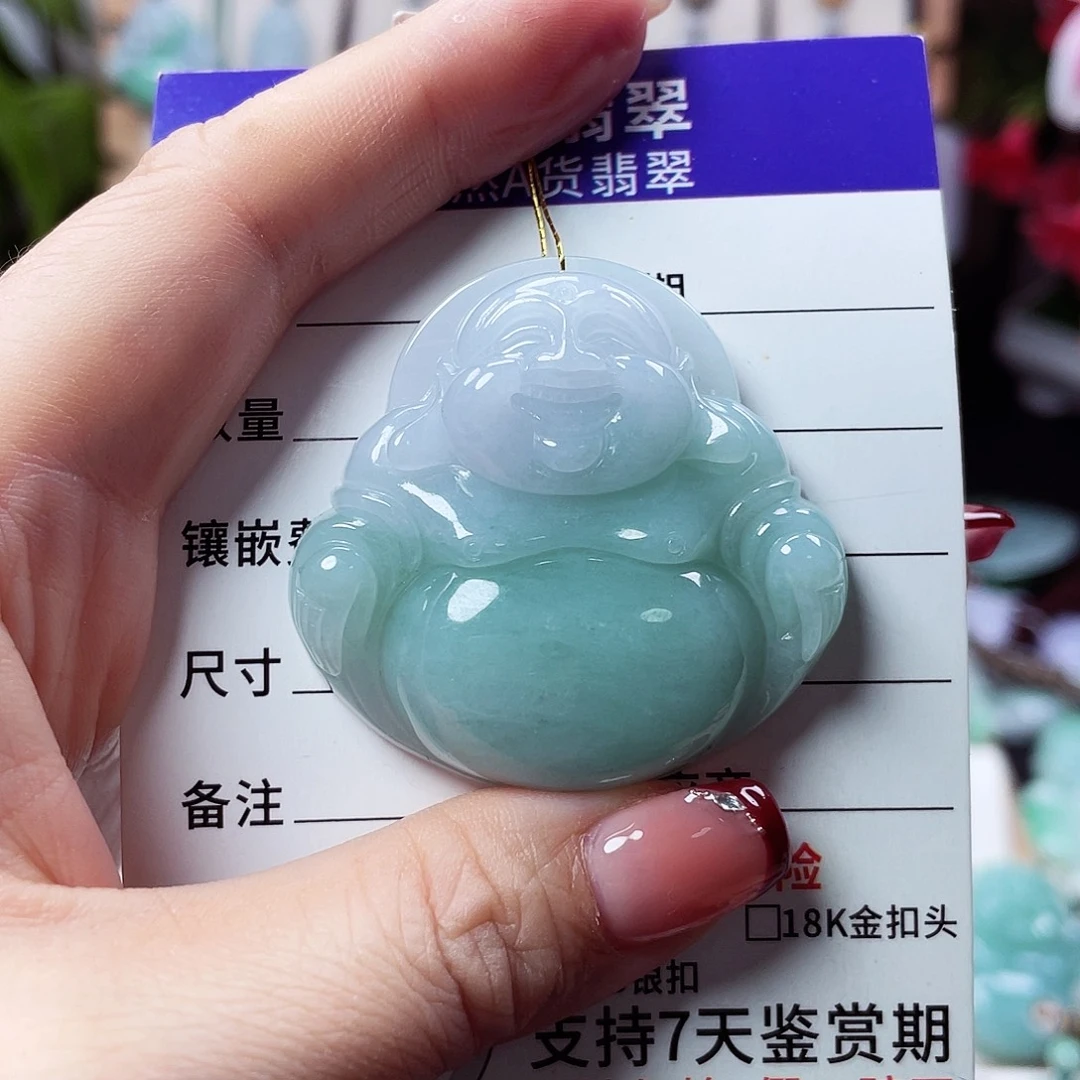 翡翠未镶嵌颈饰佛公26