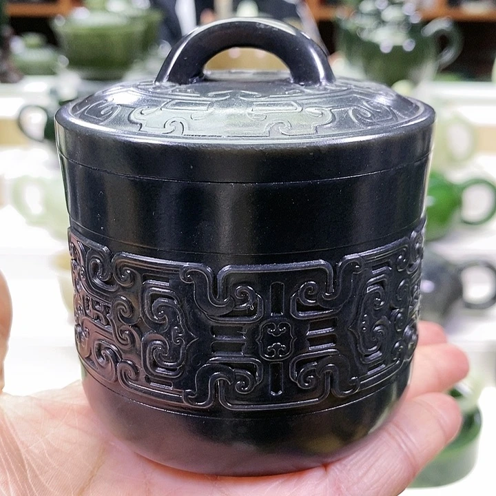 未镶嵌和田玉挂件茶叶罐