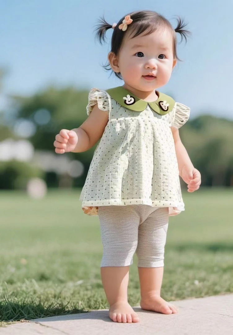 女童夏季套装2025新款清新公主风洋气外穿莎莎裙短裤两件套爆款