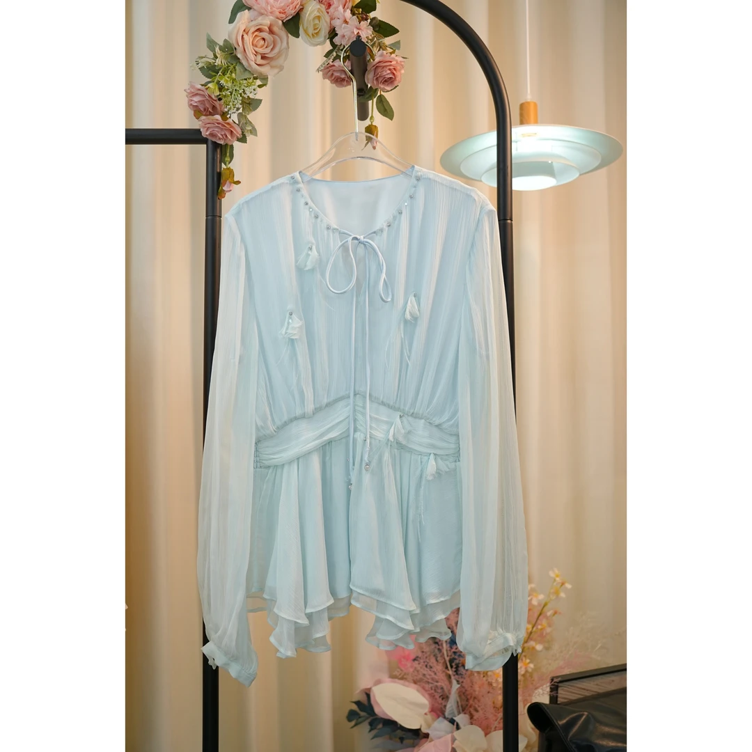 JY 2025新款春款长袖轻奢高级气质时尚衬衫JY（76-77）（111-121）