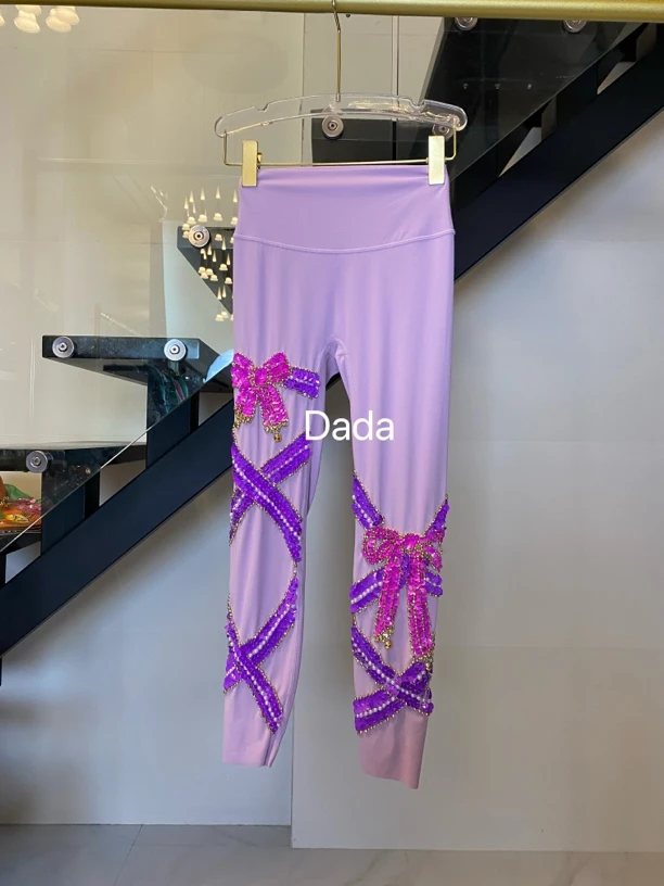 Dada设计款新款重工个性款休闲时尚百搭洋气高腰打底裤C11817