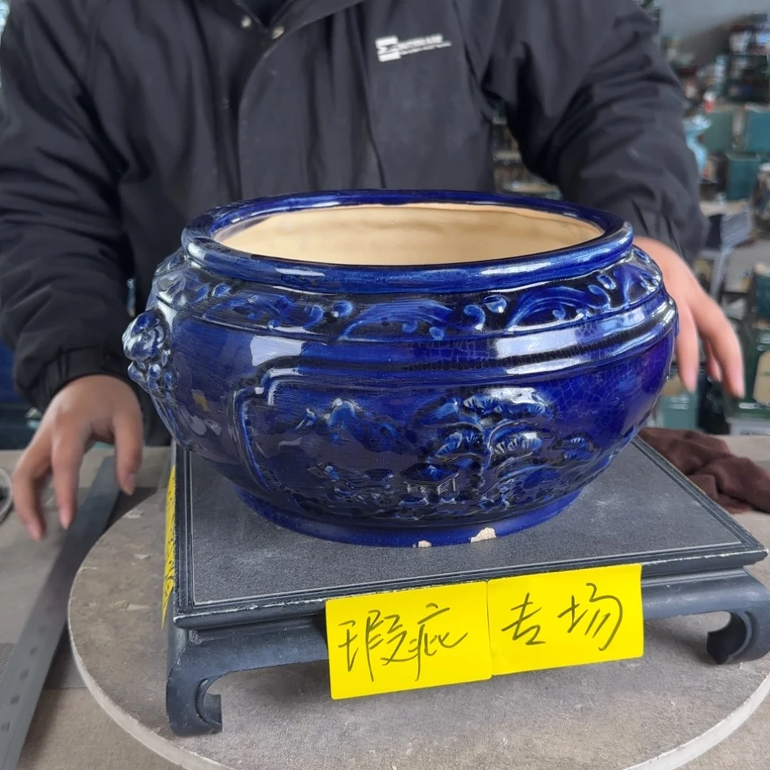 陶。一风堂石湾花盆 瑕疵