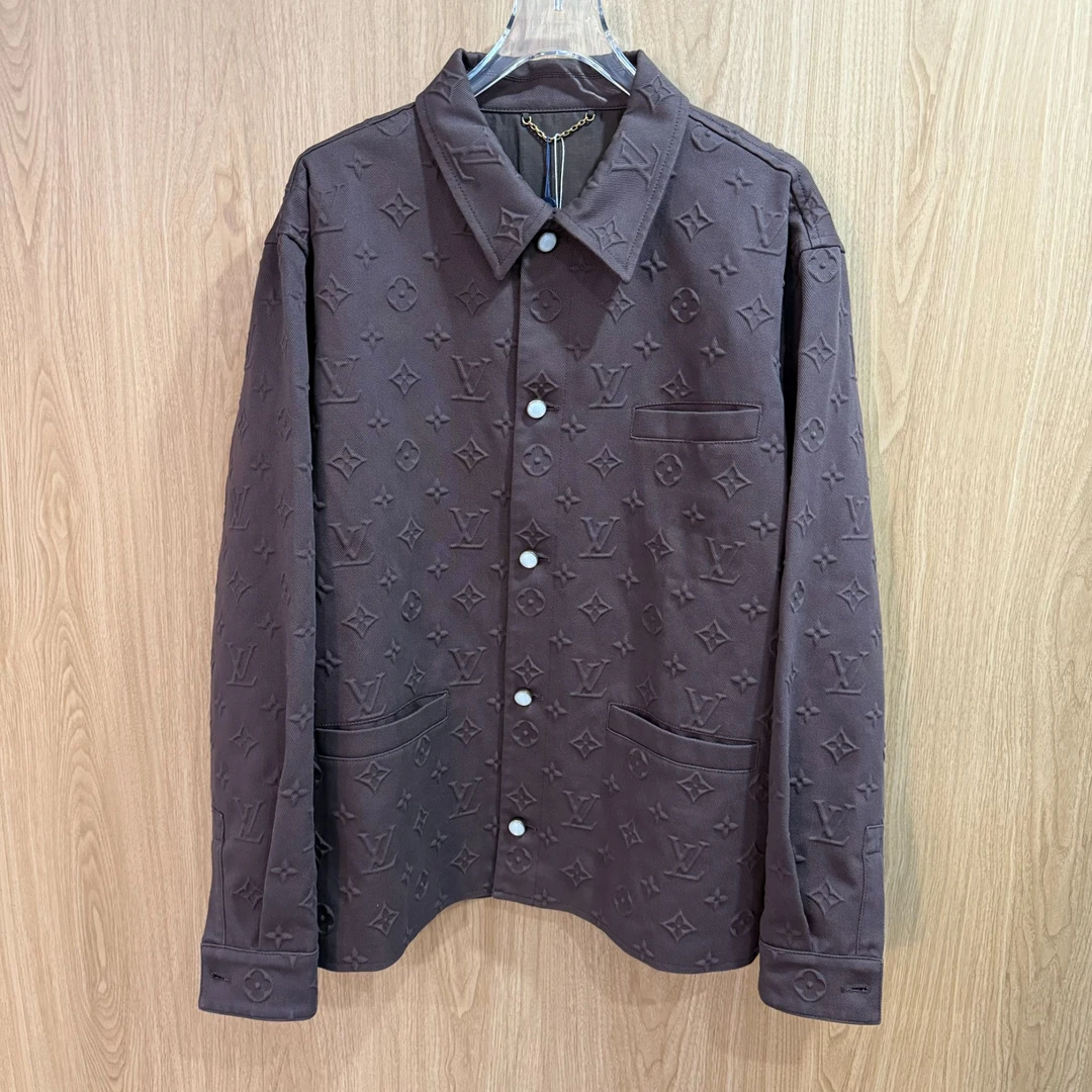 未使用 LouisVuitton/路易威登 SS25Logo满印压纹夹克外套54码